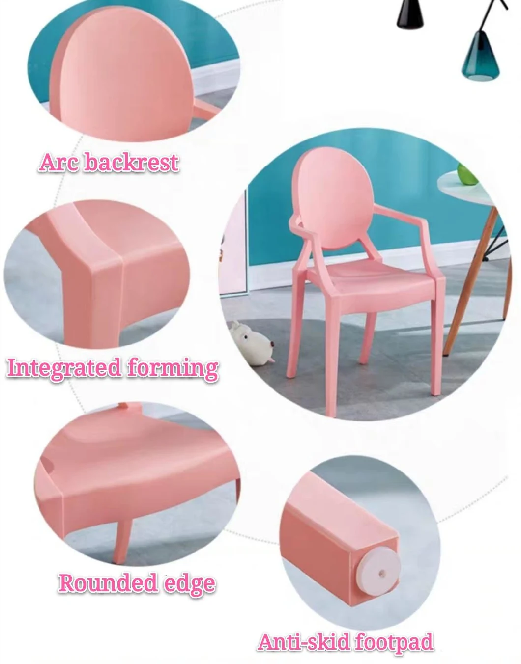 Home Furniture Children Party Salon Plastic Kids Dining Chair