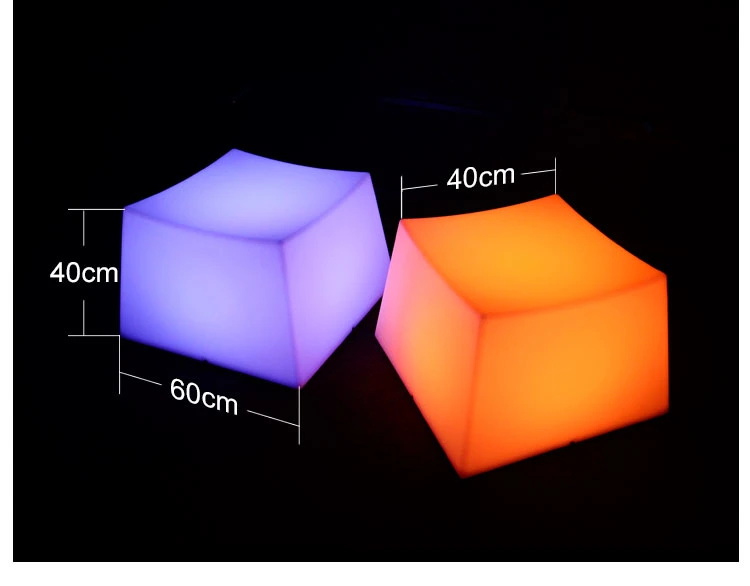 LED Cube Stool Plastic LED Bar Chair Furniture Party LED Keyboard Stool