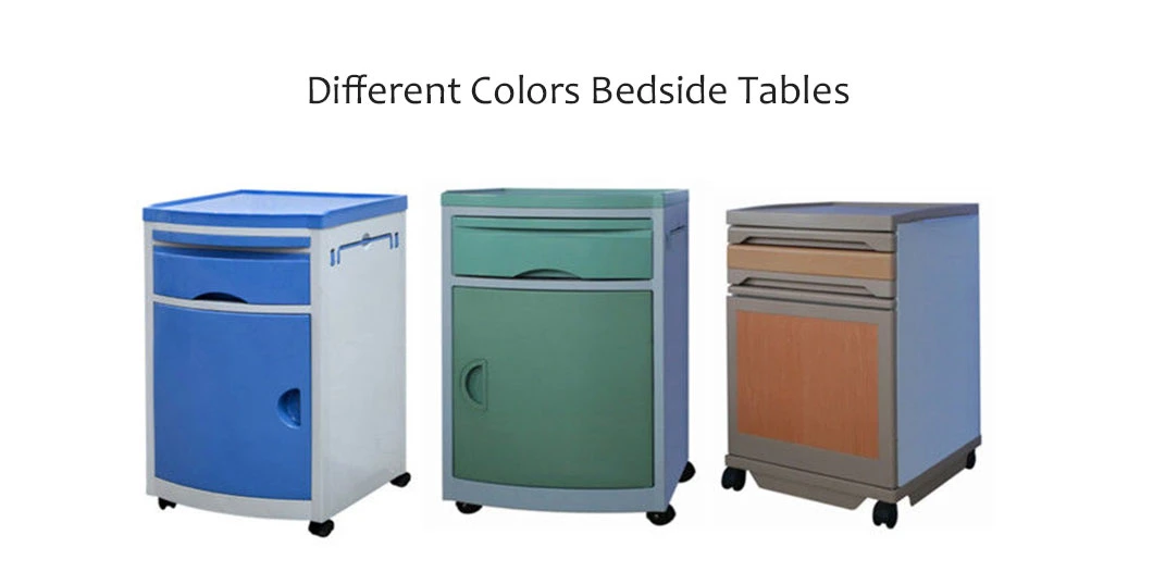 Factory Price Custom High Quality Medical Furniture Cabinet Plastic Hospital Bedside Table Size for ICU