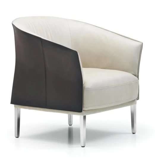 Zode Французский модный кожаный шезлонг с мягкой обивкой, современное изогнутое кресло, мебель для отеля, диван с задней спинкой, кресло для отдыха