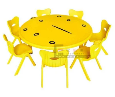 Красочная детская школьная мебель, пластиковый детский круглый стол